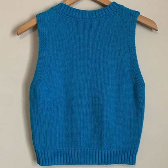 Turquoise Blue Knit Crop Top Tank Large Le Lis Spring Summer New Womens - Picture 2 of 4